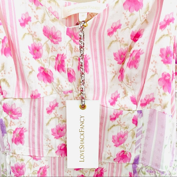 NWT: LOVESHACKFANCY | Amini Floral Mini Dress Size 10 - Picture 3 of 12
